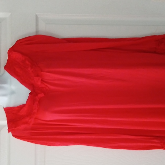 Nancy King red robe and long sleeve nightgown honeymoon vacation romance SZ XL - Picture 10 of 13